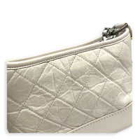 Gabrielle Shoulder Bag Small White in Calfskin, Mixed hardware