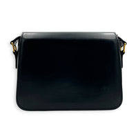 Triomphe Shoulder Bag Teen Black in Box Calfskin, Gold hardware