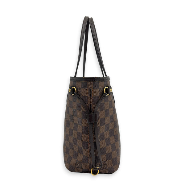 Neverfull Tote Bag PM Ebene in Coated Canvas, Gold hardware