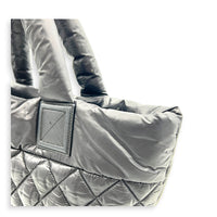 Cocoon Small Black Tote Bag in Nylon, Silver hardware