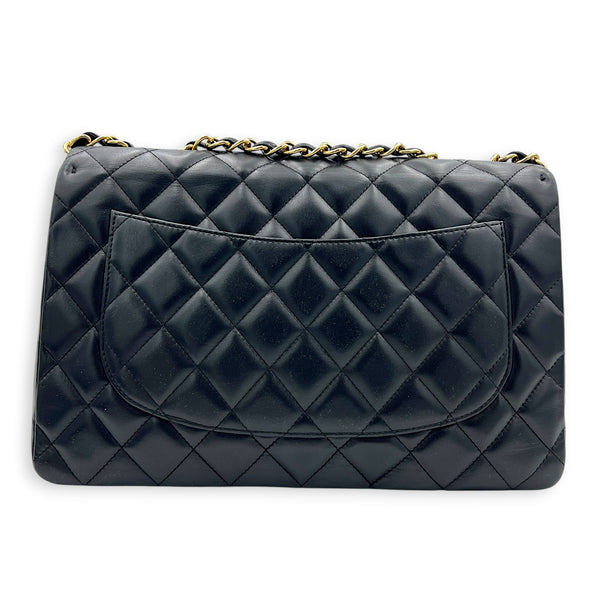 Classic Double Flap Shoulder Bag Jumbo Black in Lambskin, Gold hardware