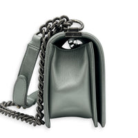 Boy Medium Metallic Silver (recolored) Shoulder Bag in Lambskin, Ruthenium hardware