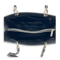 GST Shoulder Bag Black in Caviar Leather, Silver hardware