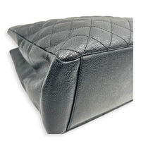 GST Shoulder Bag Black in Caviar Leather, Silver hardware