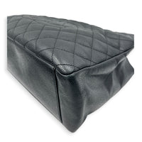 GST Shoulder Bag Black in Caviar Leather, Silver hardware