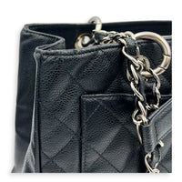 GST Shoulder Bag Black in Caviar Leather, Silver hardware