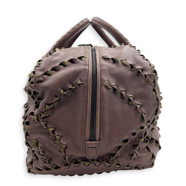 San Marco Top Handle Bag Purple in Calfskin