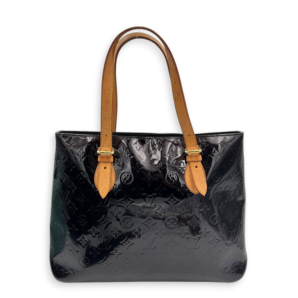 Brentwood Red Top Handle Bag in Patent Leather, Gold hardware