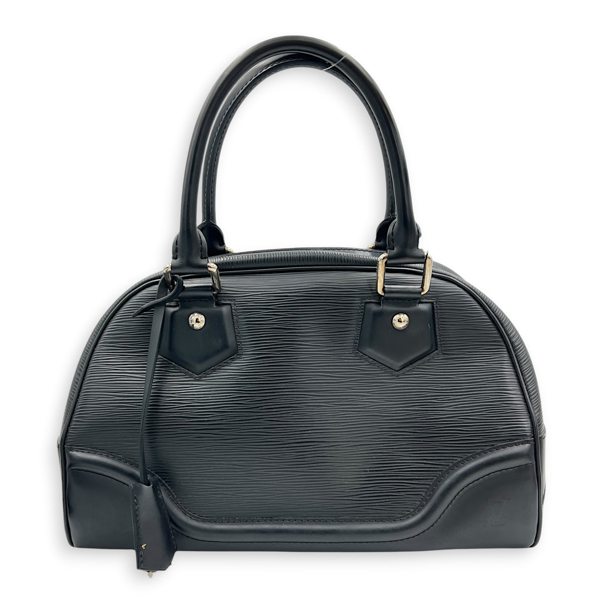 Montaigne Bowling  Top Handle Bag Black in Epi Leather