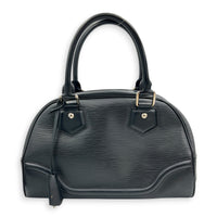 Montaigne Bowling  Top Handle Bag Black in Epi Leather