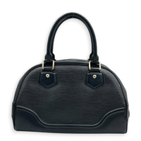 Montaigne Bowling  Top Handle Bag Black in Epi Leather