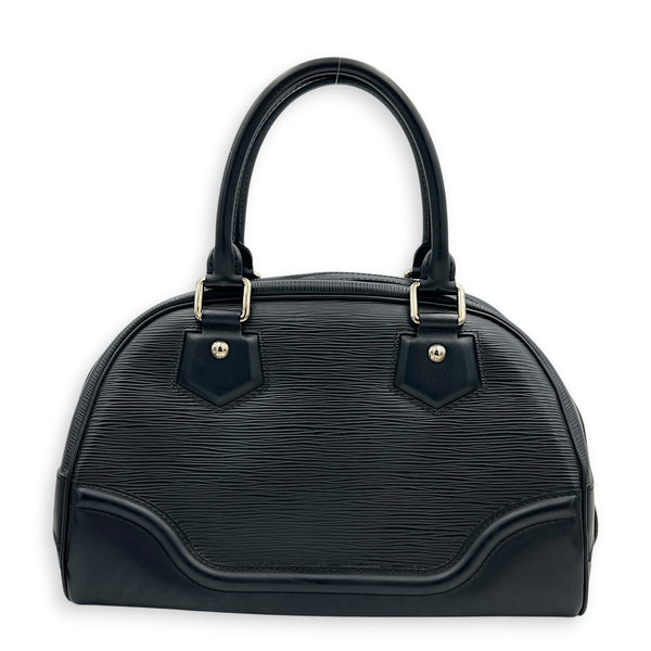 Montaigne Bowling  Top Handle Bag Black in Epi Leather