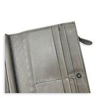 Intrecciato Grey Wallet in Lambskin, Ruthenium hardware