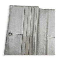Intrecciato Grey Wallet in Lambskin, Ruthenium hardware