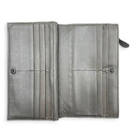 Intrecciato Grey Wallet in Lambskin, Ruthenium hardware