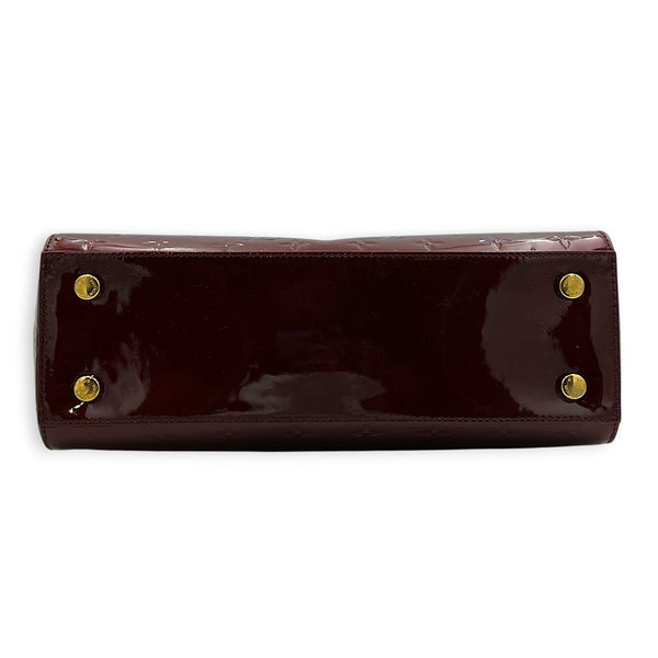 Brea MM Red Top Handle Bag in Vernis, Gold hardware