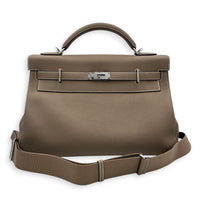 Kelly Maxi 42 Etoupe Top Handle Bag in Togo, Palladium hardware