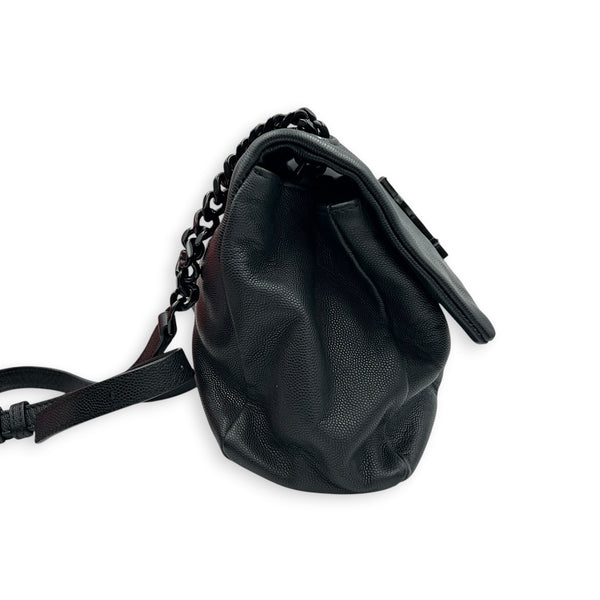 Hollywood Shoulder Bag Black in Calfskin, Monochrome hardware
