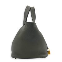 Picotin 18 Gris Meyer Top Handle Bag in Clemence, Gold hardware