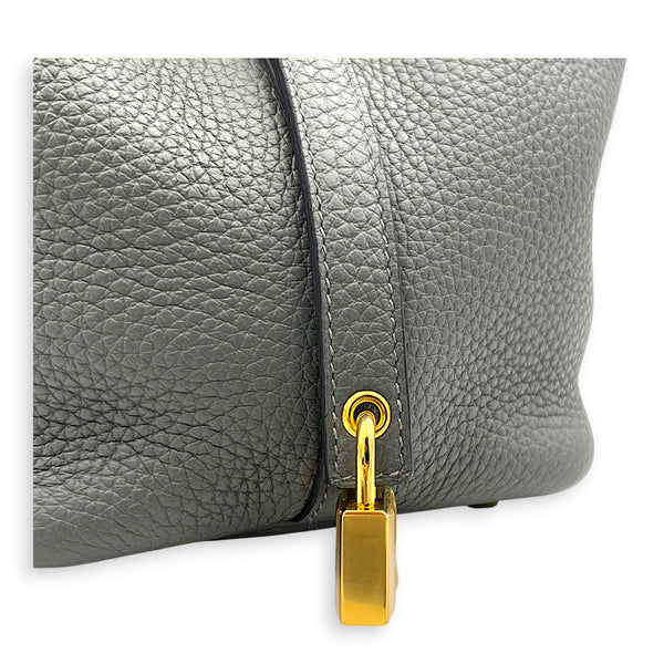 Picotin 18 Gris Meyer Top Handle Bag in Clemence, Gold hardware