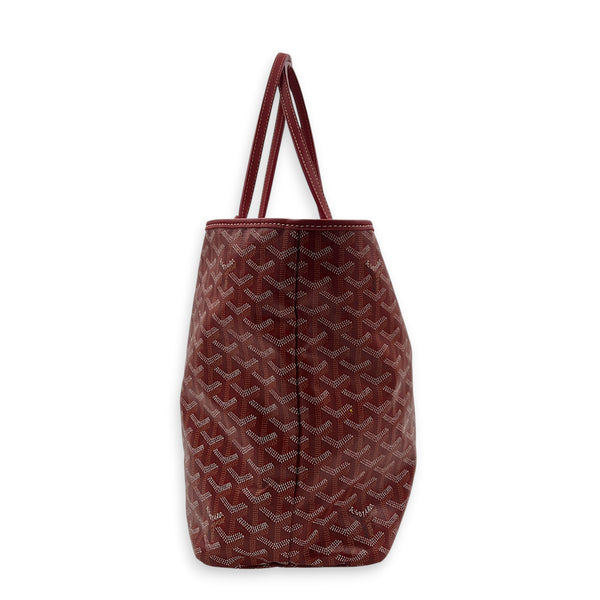 Saint Louis PM Red Tote Bag in Coated Canvas, Silver hardware