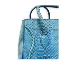 Phantom Tote Bag Large Blue in Python Leather, Silver hardware