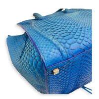 Phantom Tote Bag Large Blue in Python Leather, Silver hardware