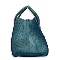 Phantom Tote Bag Large Blue in Python Leather, Silver hardware