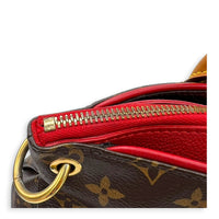 Pallas Shoulder Bag MM Brown in Monogram Coated Canvas, Gold hardware