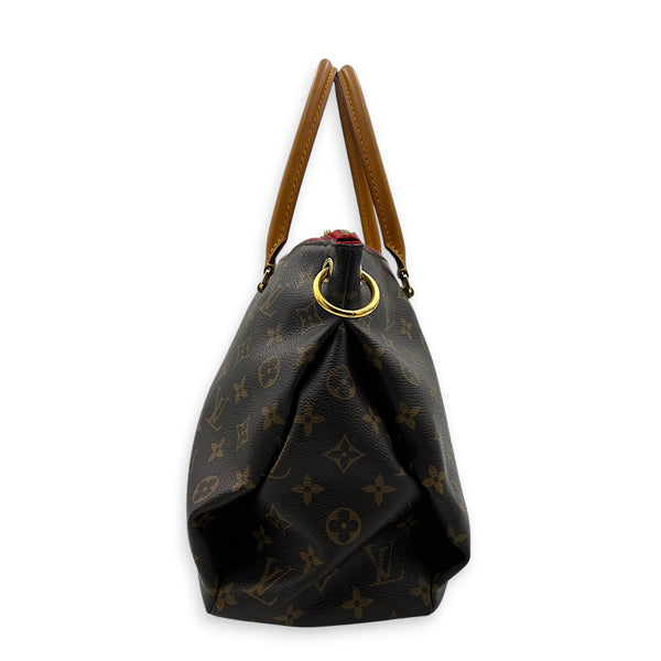 Pallas Shoulder Bag MM Brown in Monogram Coated Canvas, Gold hardware