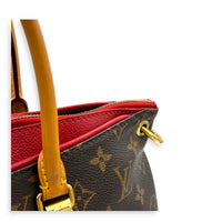 Pallas Shoulder Bag MM Brown in Monogram Coated Canvas, Gold hardware