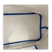 Artois MM Bleu Tote Bag in Coated Canvas, Silver hardware