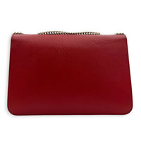 Interlocking G Wallet On Chain Hibiscus Red in Calfskin, Gold hardware
