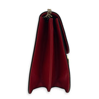 Interlocking G Wallet On Chain Hibiscus Red in Calfskin, Gold hardware