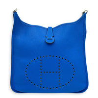 Evelyne III Bleu Hydra Crossbody Bag in Clemence, Palladium hardware