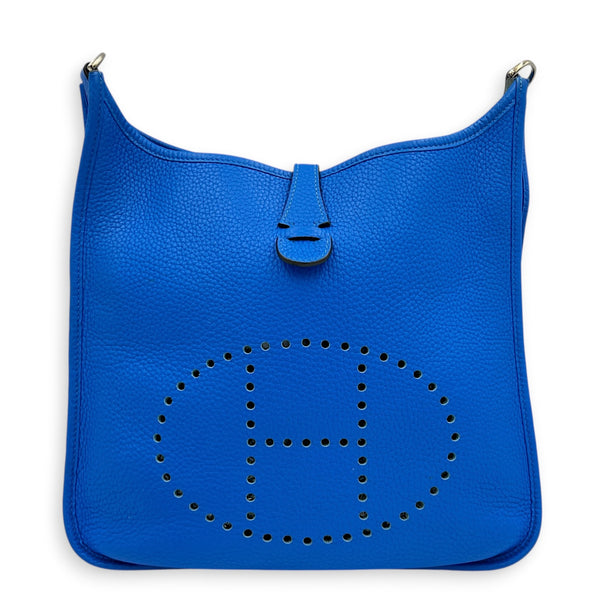 Evelyne III Bleu Hydra Crossbody Bag in Clemence, Palladium hardware