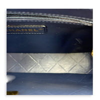 CC Quilted Moon Crossbody Bag Blue in Calfskin, Gold hardware