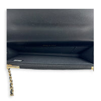 CC Wallet On Chain Black in Lambskin, Gold hardware