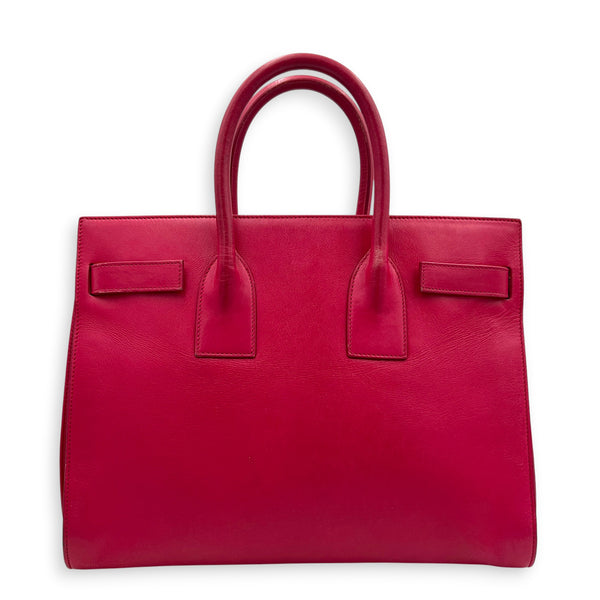 Sac de Jour Top Handle Bag Medium Rouge Eros in Calfskin, Gold hardware