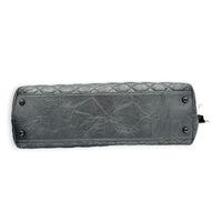 Coco Top Handle Bag Large Metallic Grey in Distressed Leather, Gunmetal hardware