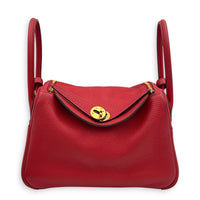 Lindy Red in Clemence, Gold hardware