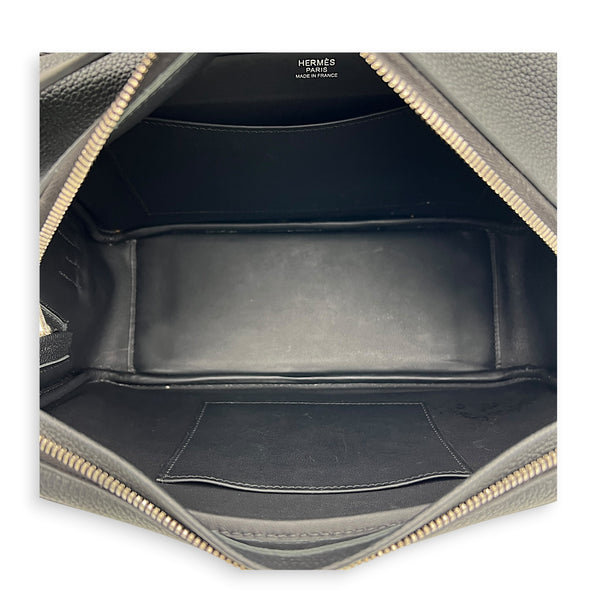 On Body Mousqueton Noir Crossbody Bag in Togo, Palladium hardware