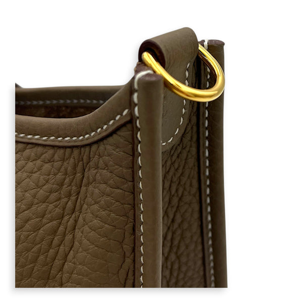 Evelyne Mini Etoupe Crossbody Bag in Clemence, Gold hardware