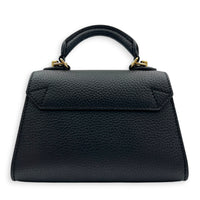Twist One Top Handle Bag Black in Taurillon Leather, Gold hardware
