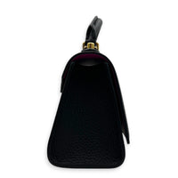 Twist One Top Handle Bag Black in Taurillon Leather, Gold hardware