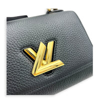 Twist One Top Handle Bag Black in Taurillon Leather, Gold hardware