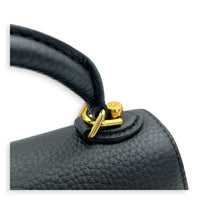 Twist One Top Handle Bag Black in Taurillon Leather, Gold hardware