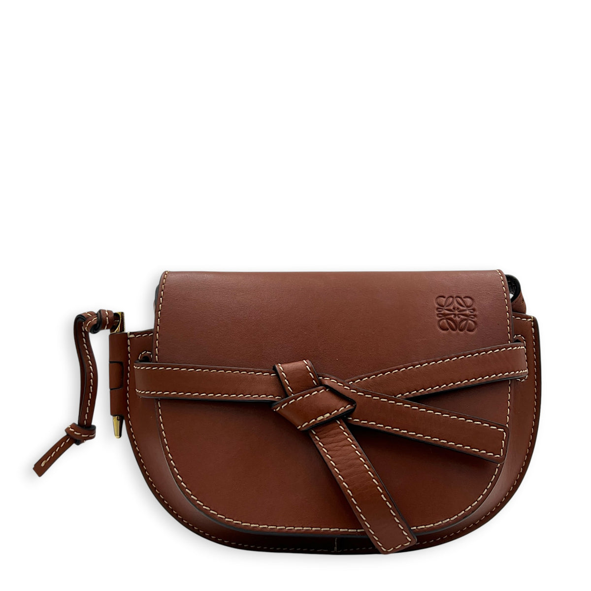 Gate Crossbody Bag Brown in Calfskin