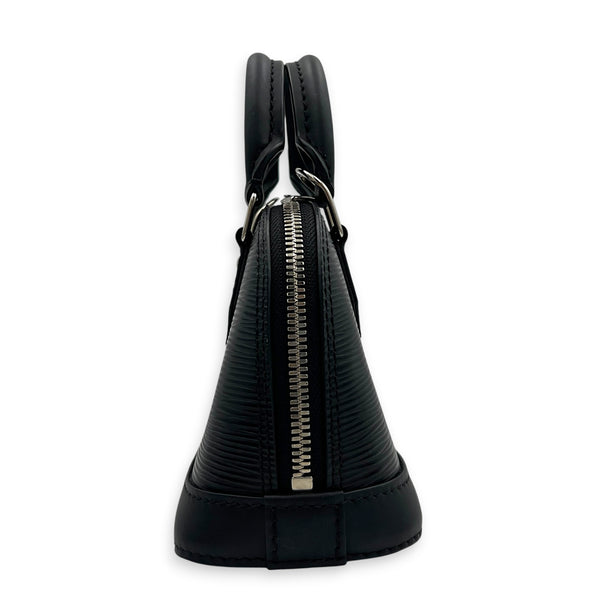 Alma Top Handle Bag Nano  Black in Epi Leather, Silver hardware