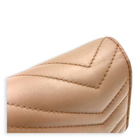 GG Marmont Wallet On Chain Pink in Calfskin, Gold hardware